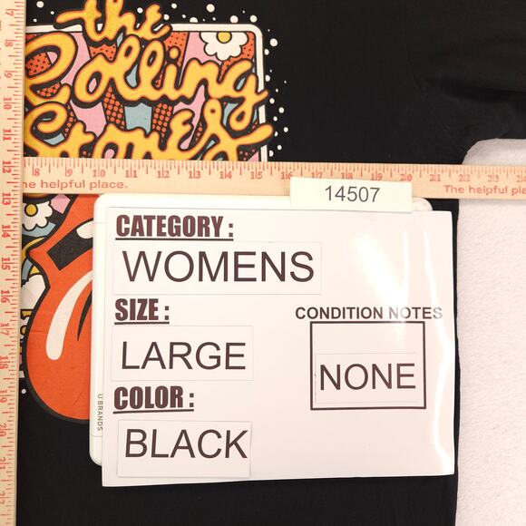 Rolling Stones Band Graphic Short Sleeve T Shirt Womens Size Large L Black - Picture 7 of 9